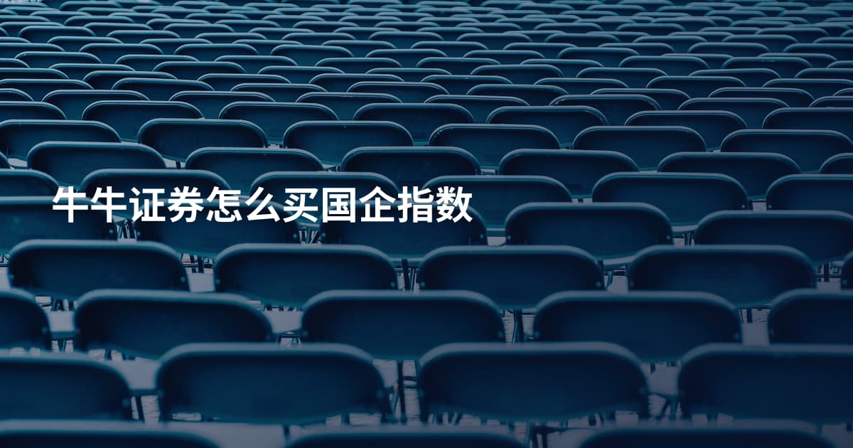 牛牛证券怎么买国企指数