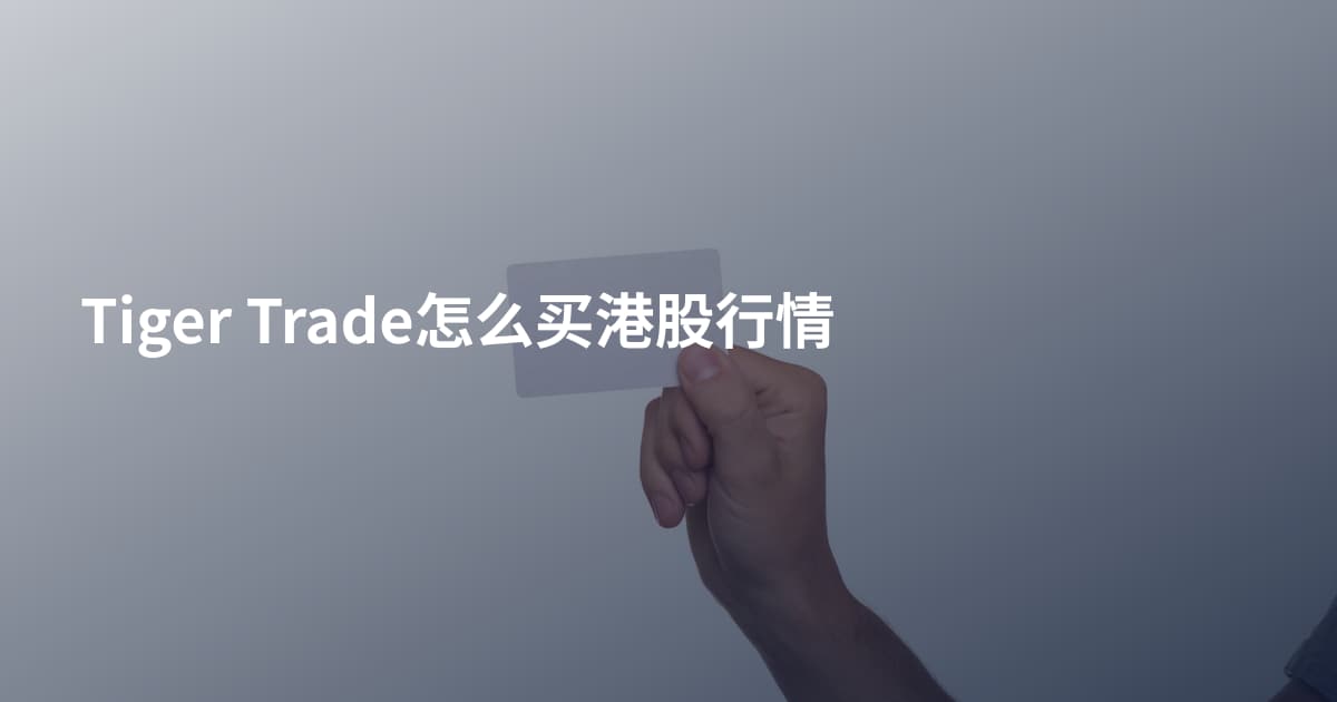 Tiger Trade怎么买港股行情
