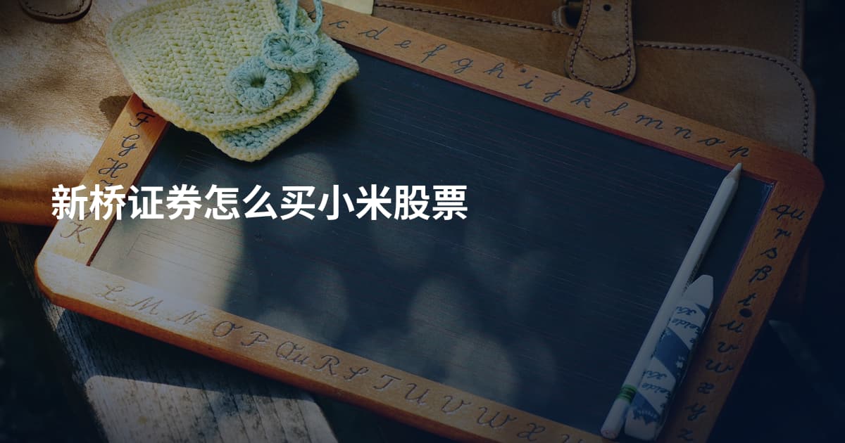新桥证券怎么买小米股票