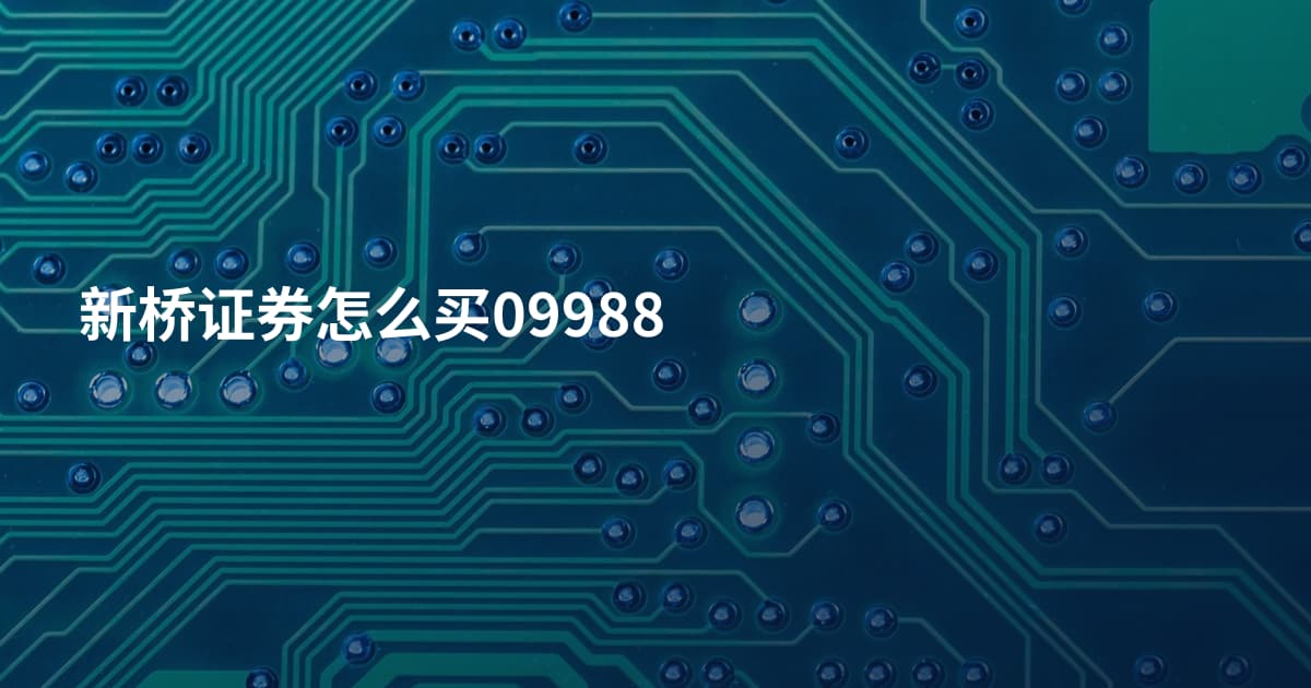 新桥证券怎么买09988