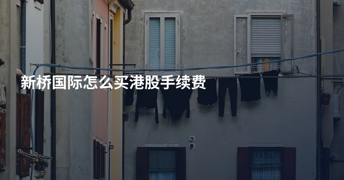 新桥国际怎么买港股手续费