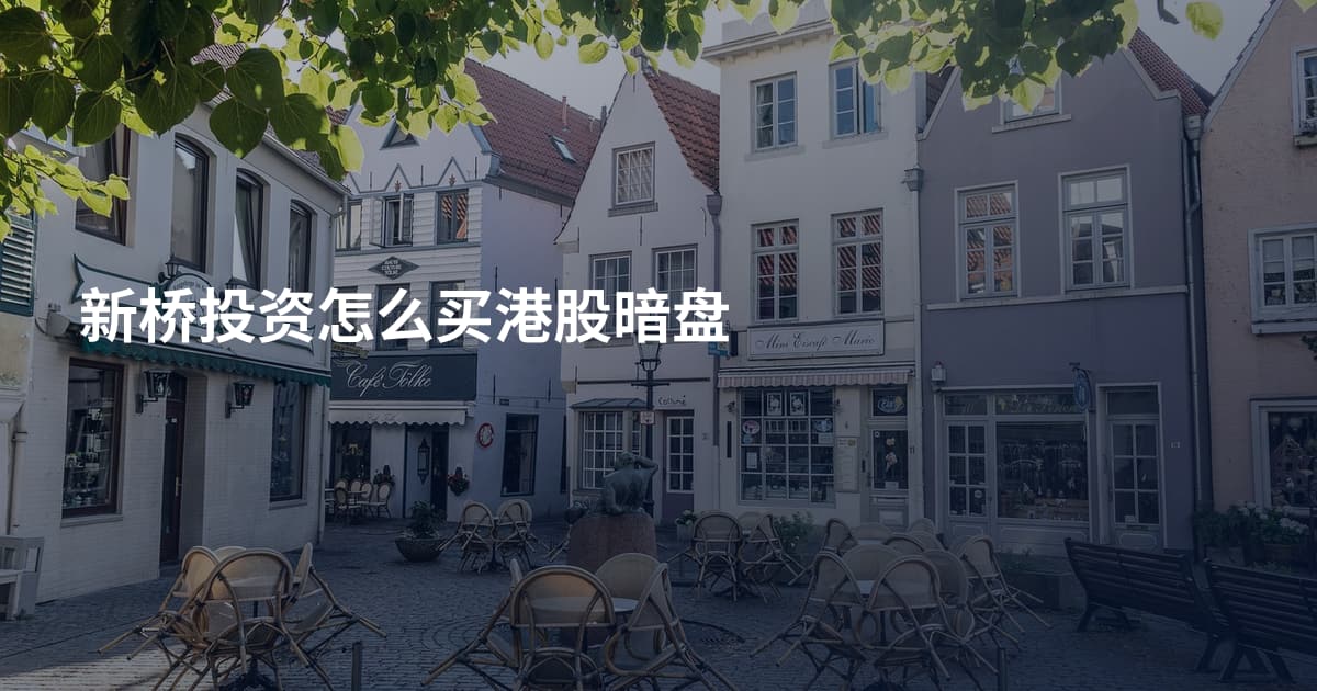 新桥投资怎么买港股暗盘