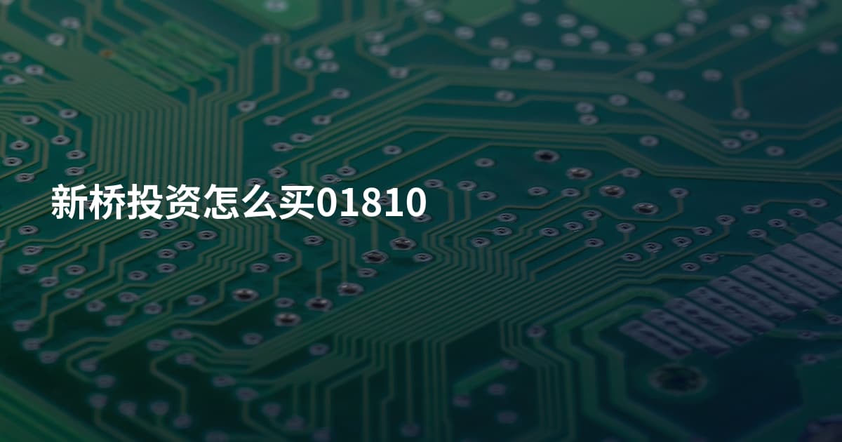 新桥投资怎么买01810