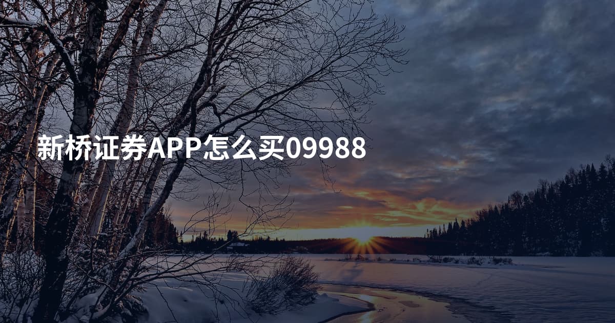 新桥证券APP怎么买09988