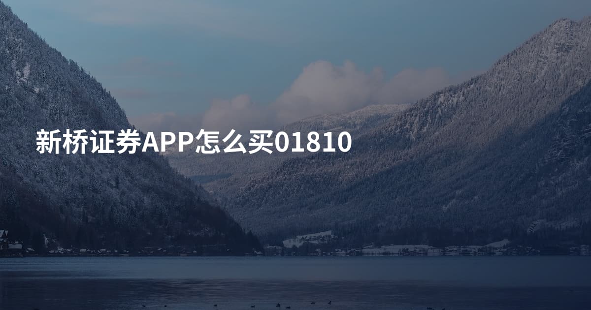 新桥证券APP怎么买01810