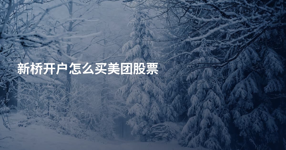 新桥开户怎么买美团股票