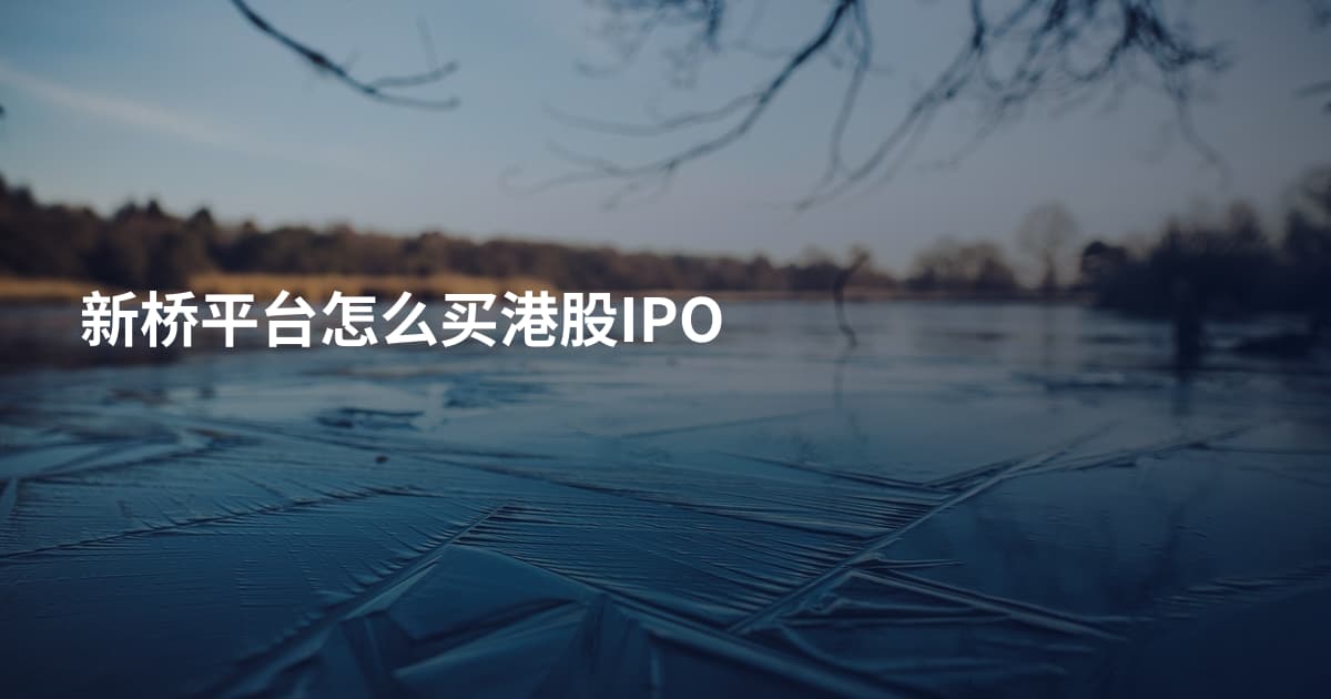 新桥平台怎么买港股IPO