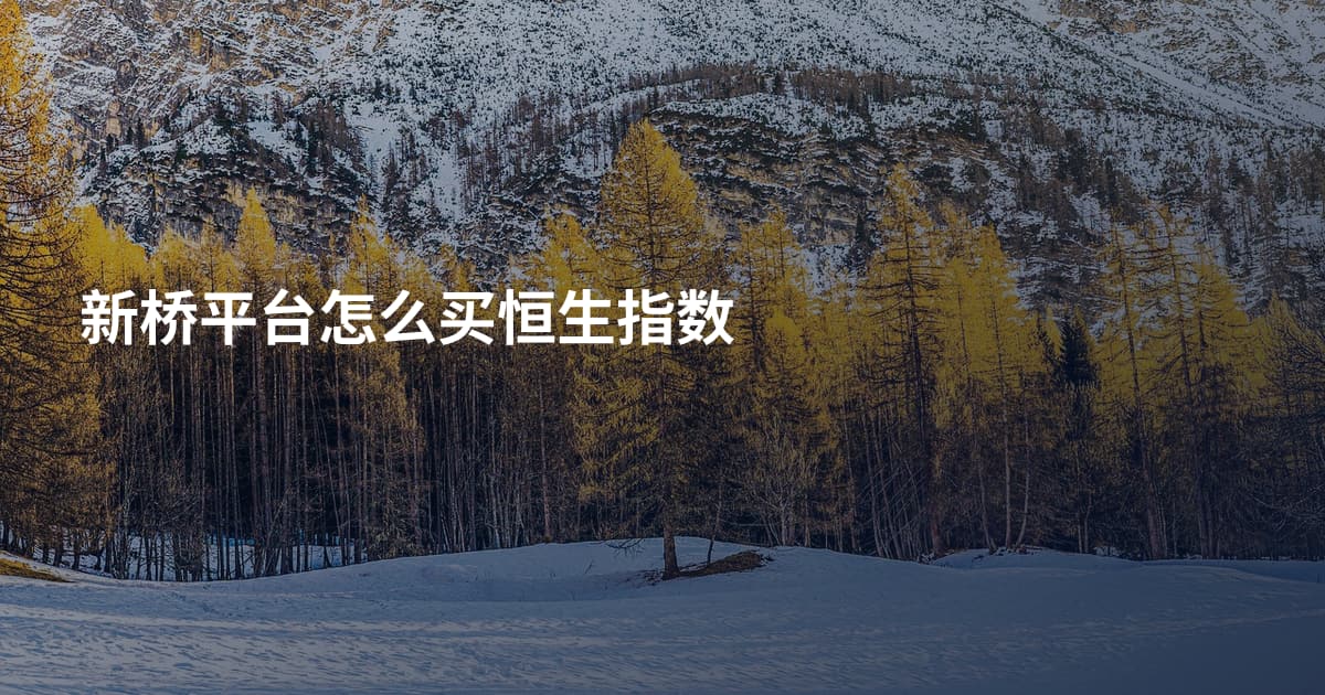 新桥平台怎么买恒生指数
