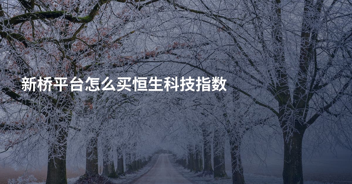 新桥平台怎么买恒生科技指数