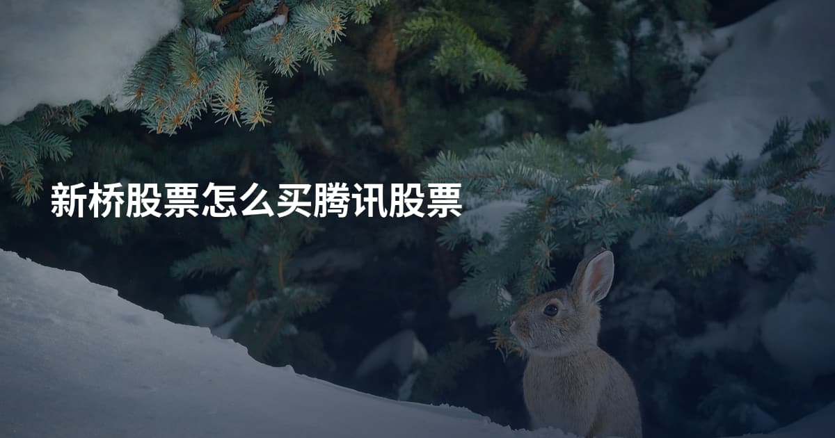 新桥股票怎么买腾讯股票