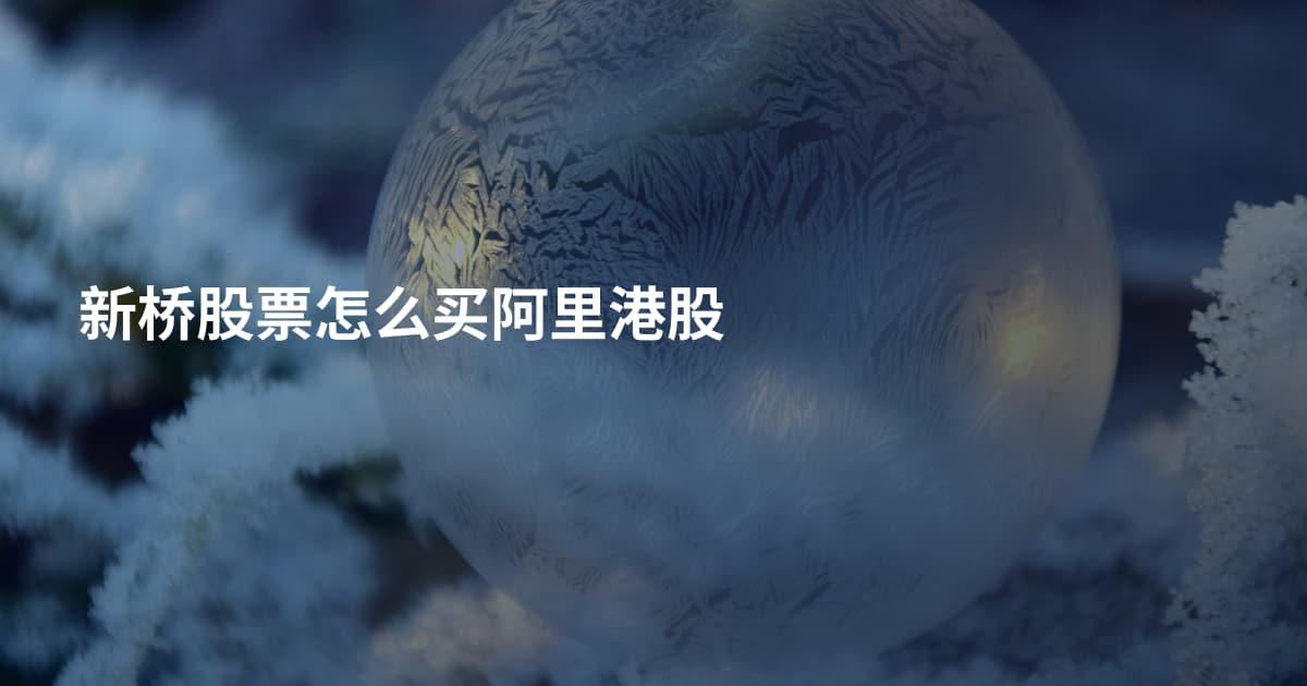 新桥股票怎么买阿里港股