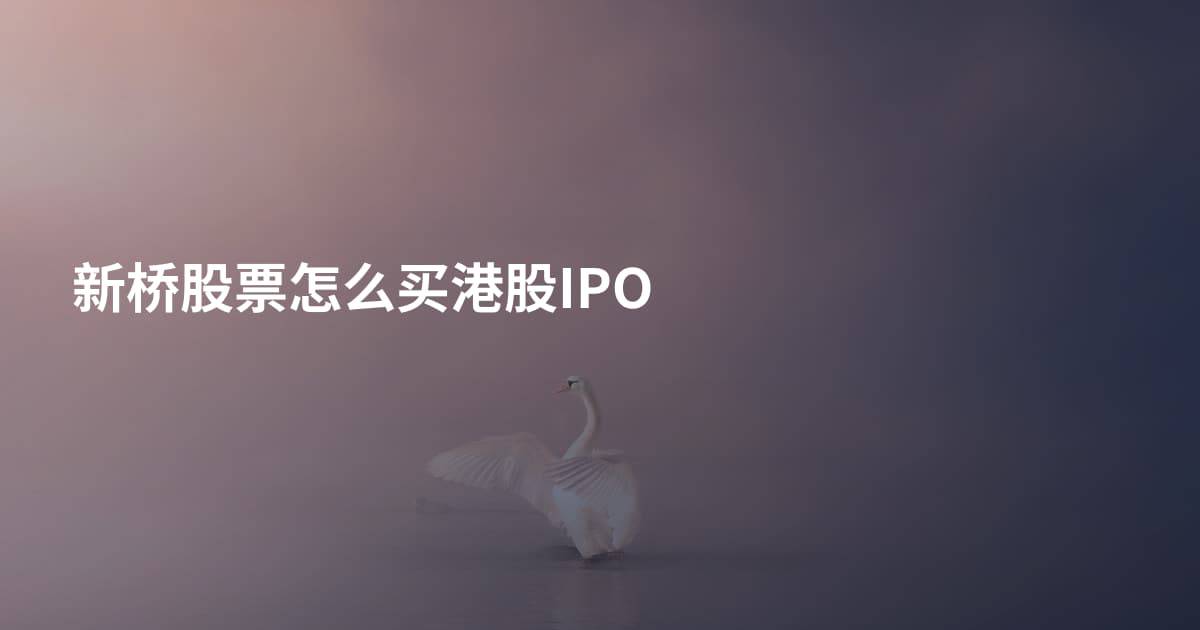 新桥股票怎么买港股IPO