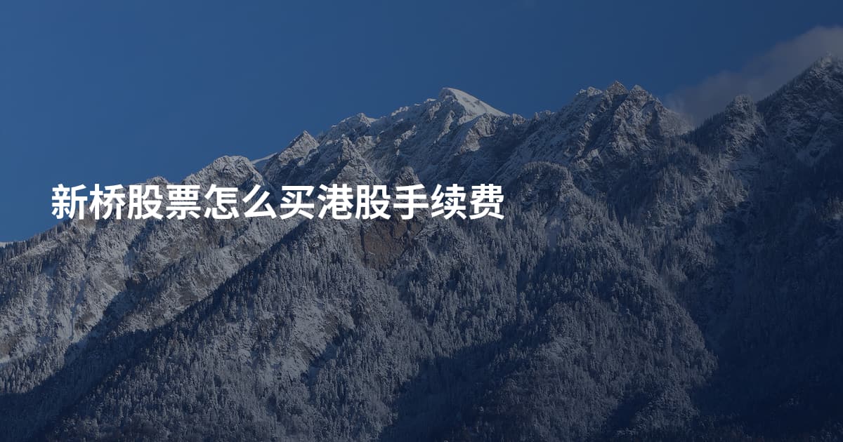 新桥股票怎么买港股手续费