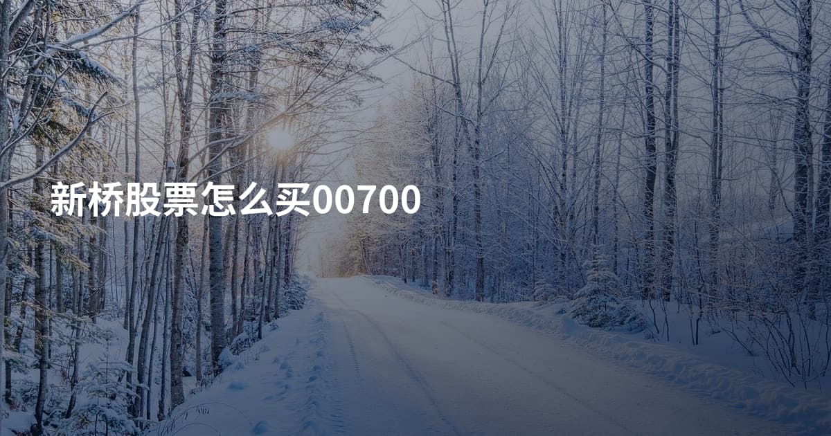 新桥股票怎么买00700