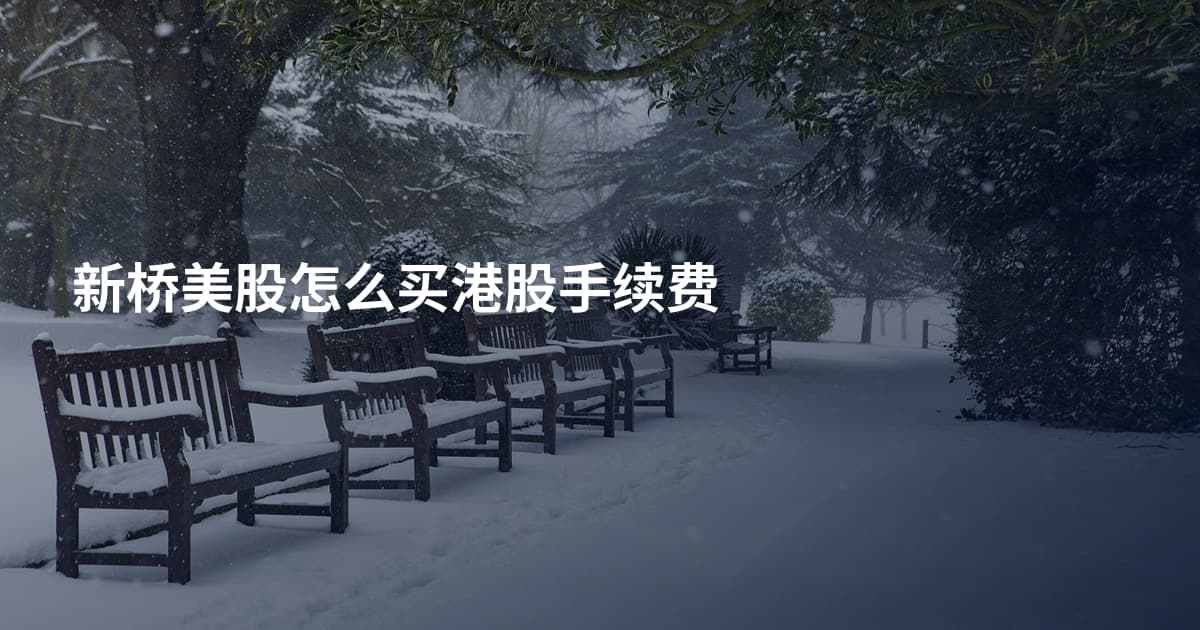 新桥美股怎么买港股手续费
