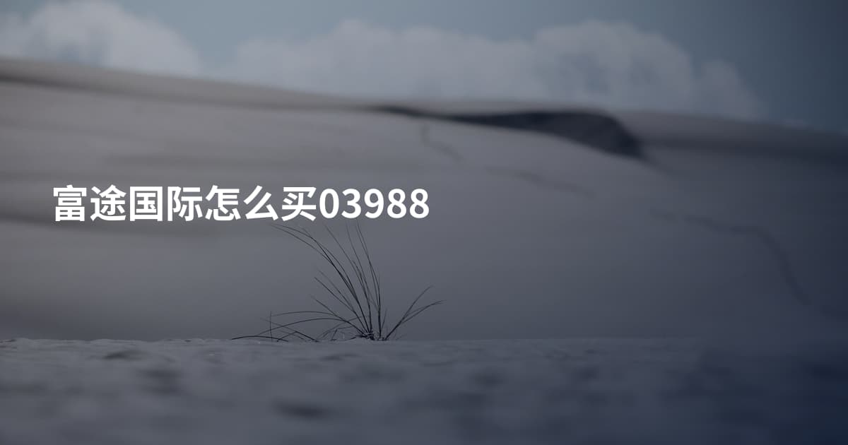 富途国际怎么买03988
