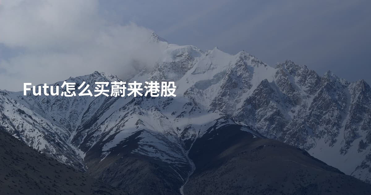 Futu怎么买蔚来港股