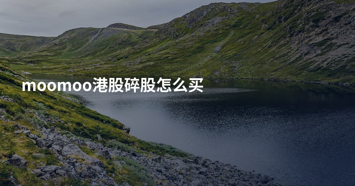 moomoo港股碎股怎么买