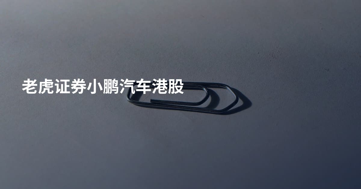 老虎证券小鹏汽车港股