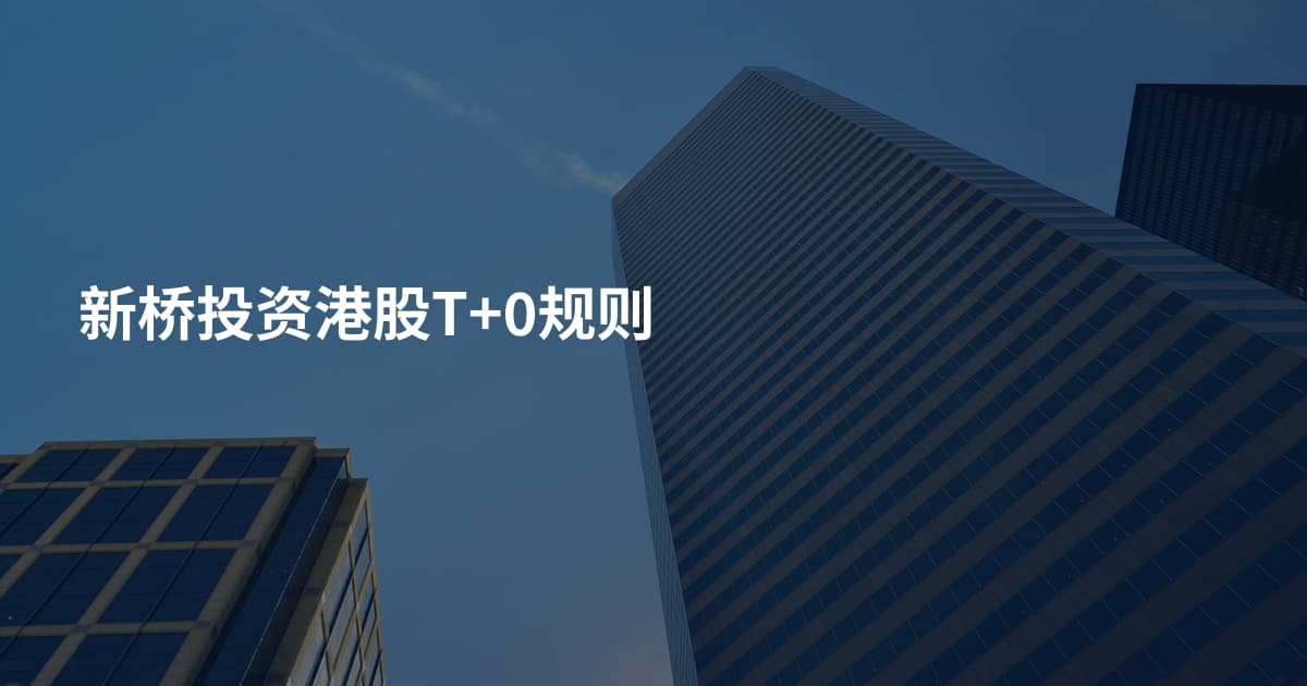 新桥投资港股T+0规则