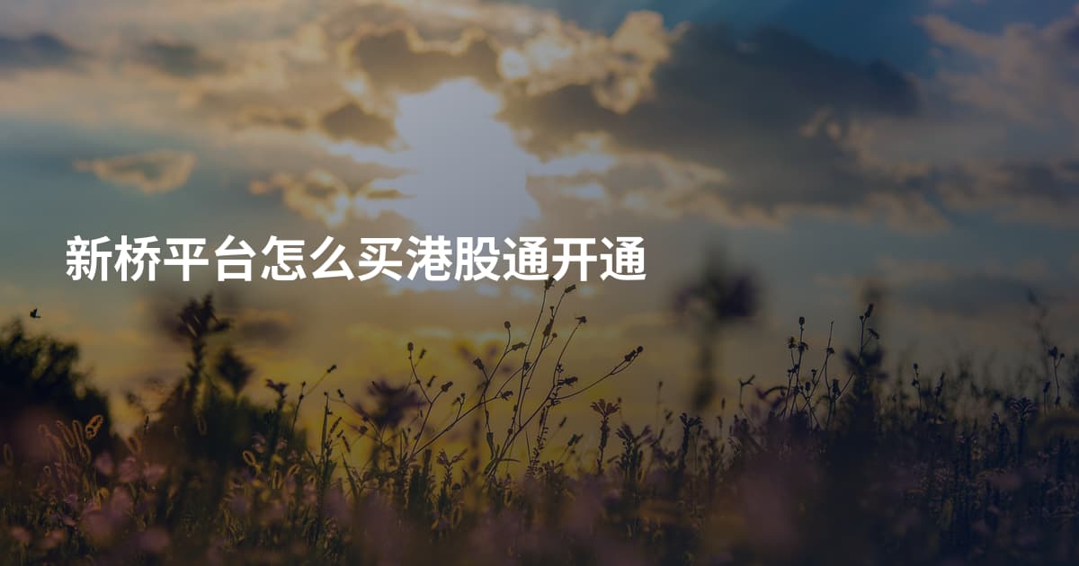 新桥平台怎么买港股通开通