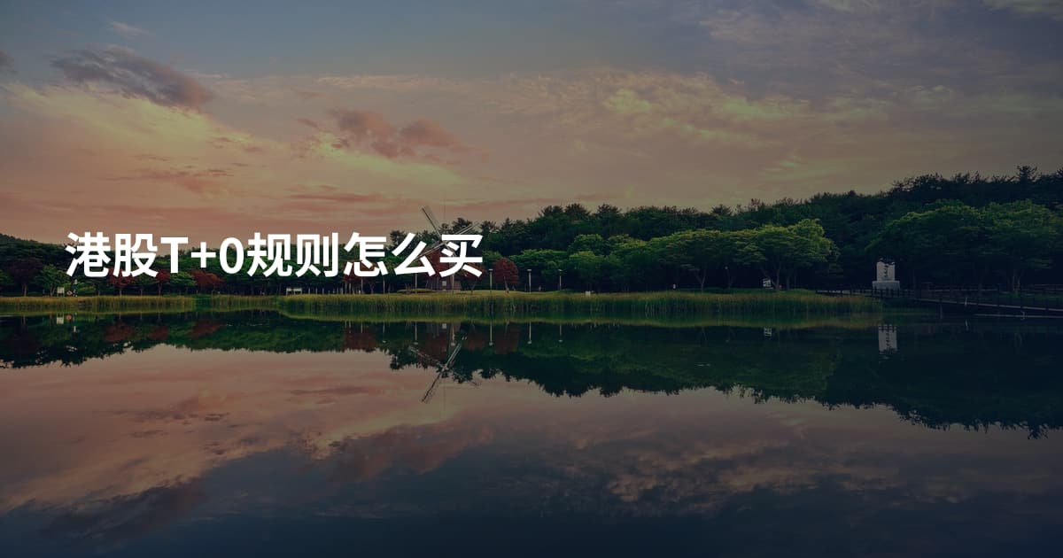 港股T+0规则怎么买