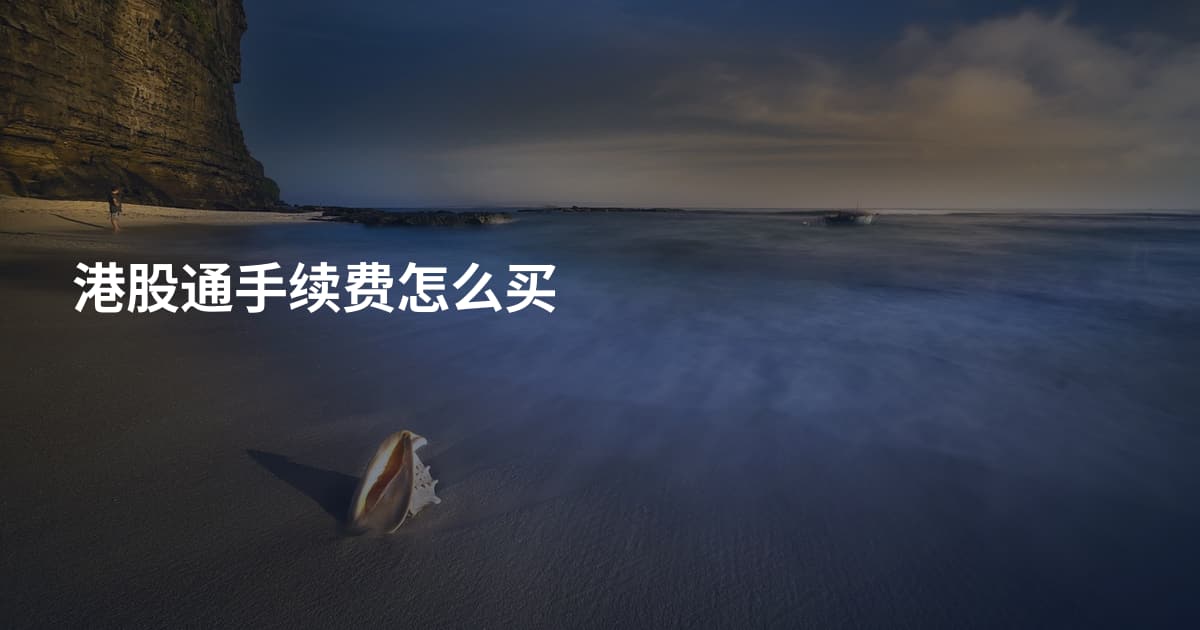 港股通手续费怎么买
