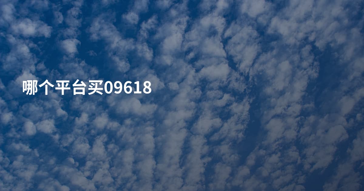 哪个平台买09618