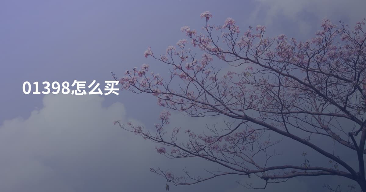 01398怎么买