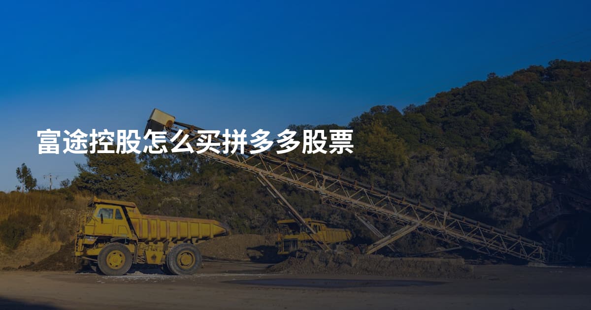 富途控股怎么买拼多多股票