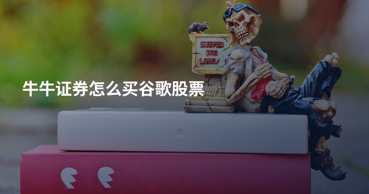 牛牛证券怎么买谷歌股票