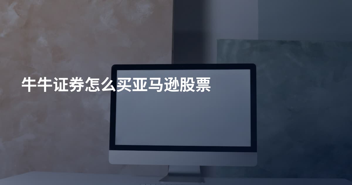 牛牛证券怎么买亚马逊股票