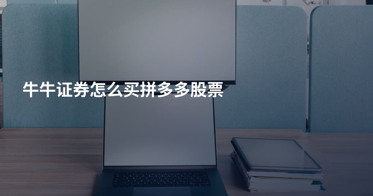 牛牛证券怎么买拼多多股票