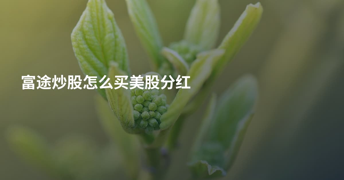 富途炒股怎么买美股分红