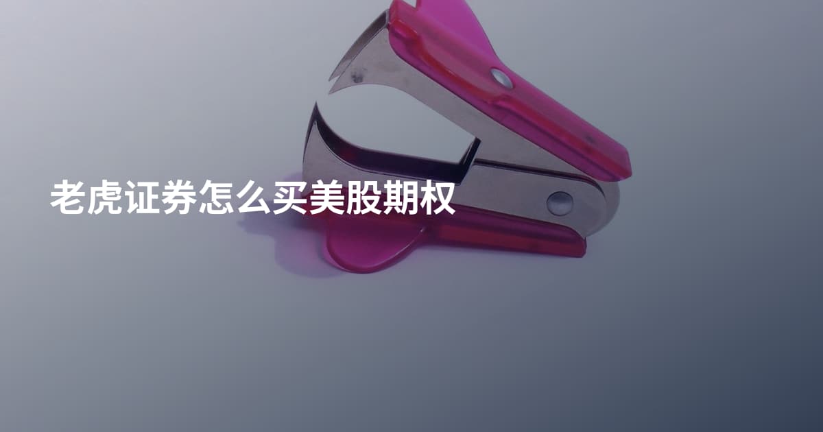 老虎证券怎么买美股期权