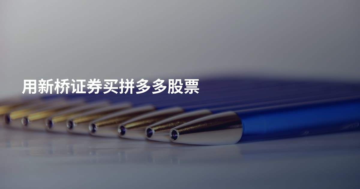 用新桥证券买拼多多股票