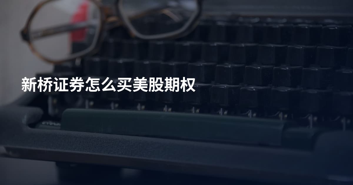 新桥证券怎么买美股期权