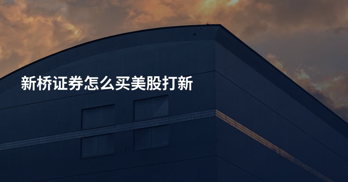 新桥证券怎么买美股打新