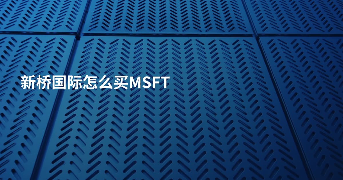 新桥国际怎么买MSFT
