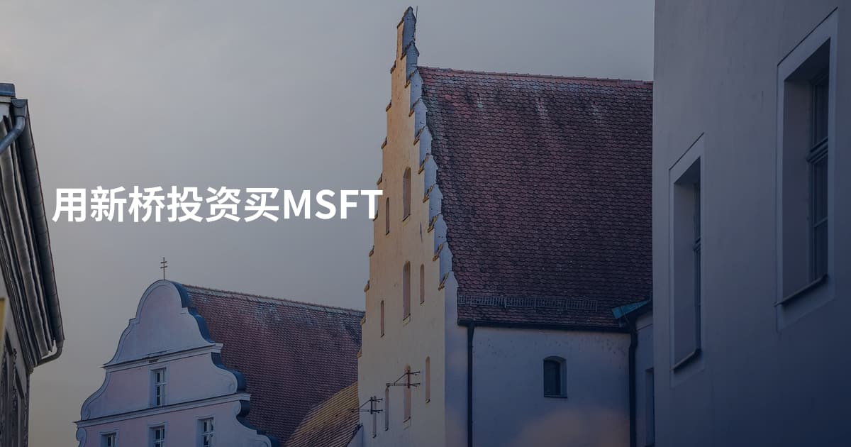 用新桥投资买MSFT