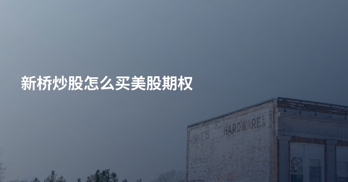 新桥炒股怎么买美股期权