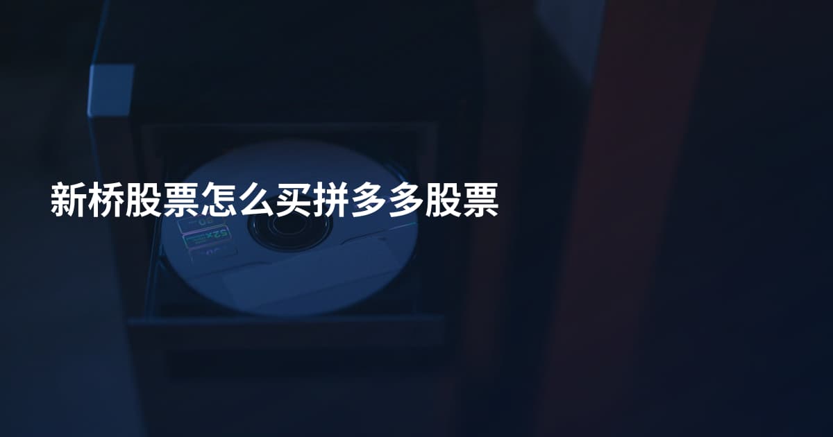 新桥股票怎么买拼多多股票