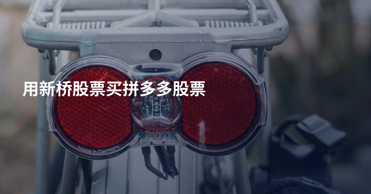 用新桥股票买拼多多股票