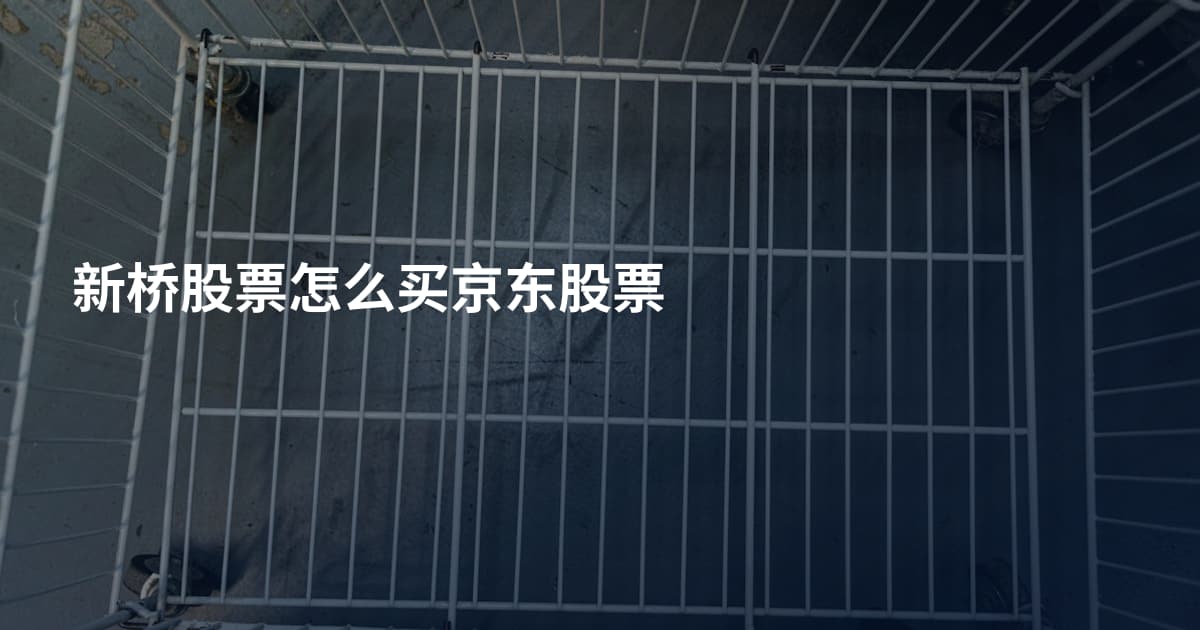 新桥股票怎么买京东股票