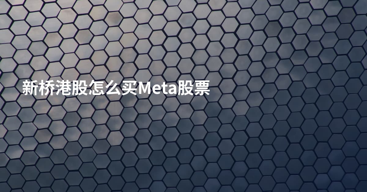 新桥港股怎么买Meta股票