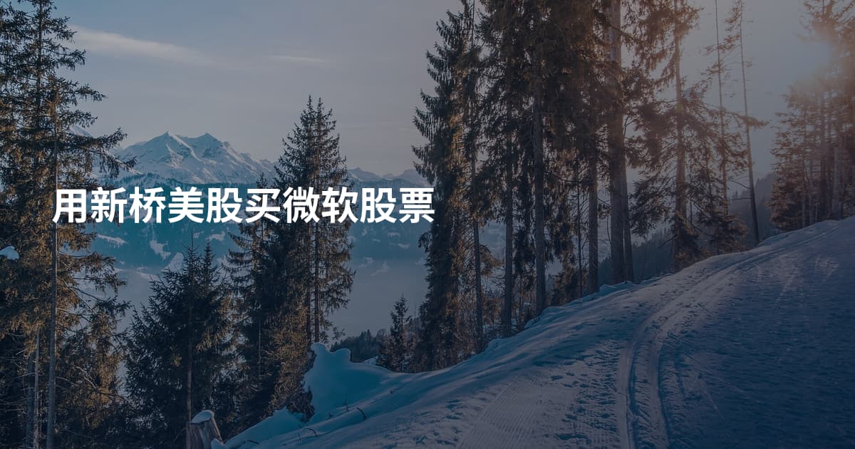 用新桥美股买微软股票