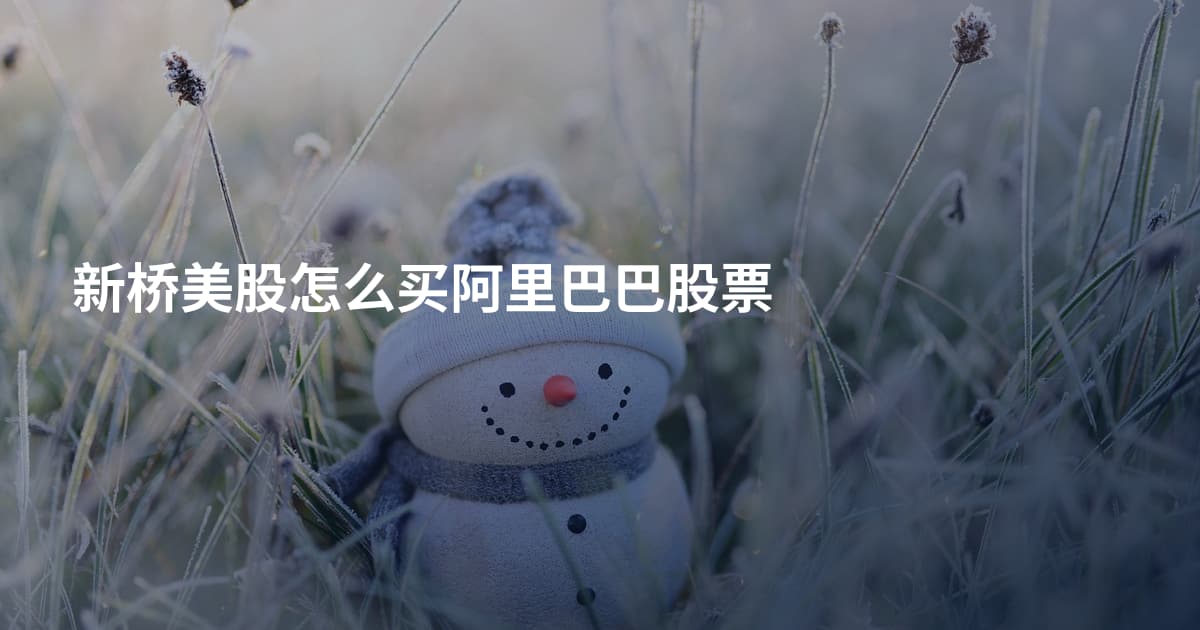 新桥美股怎么买阿里巴巴股票