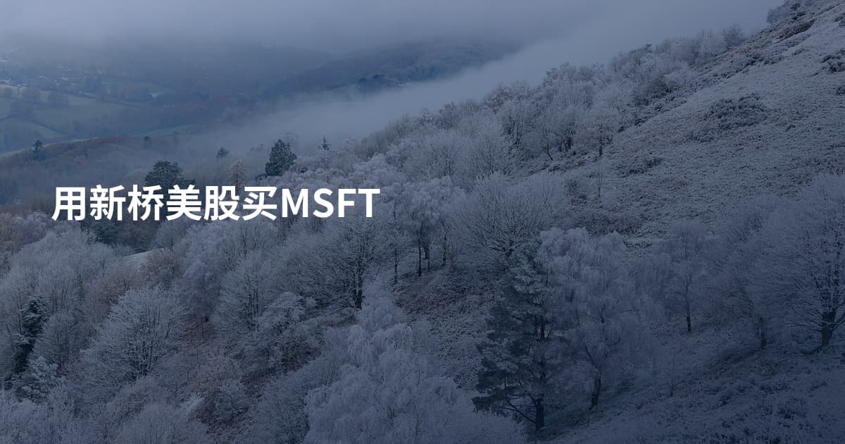 用新桥美股买MSFT