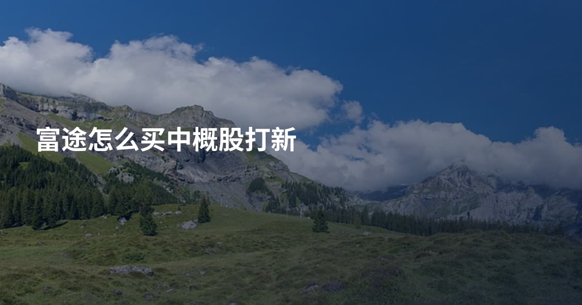 富途怎么买中概股打新