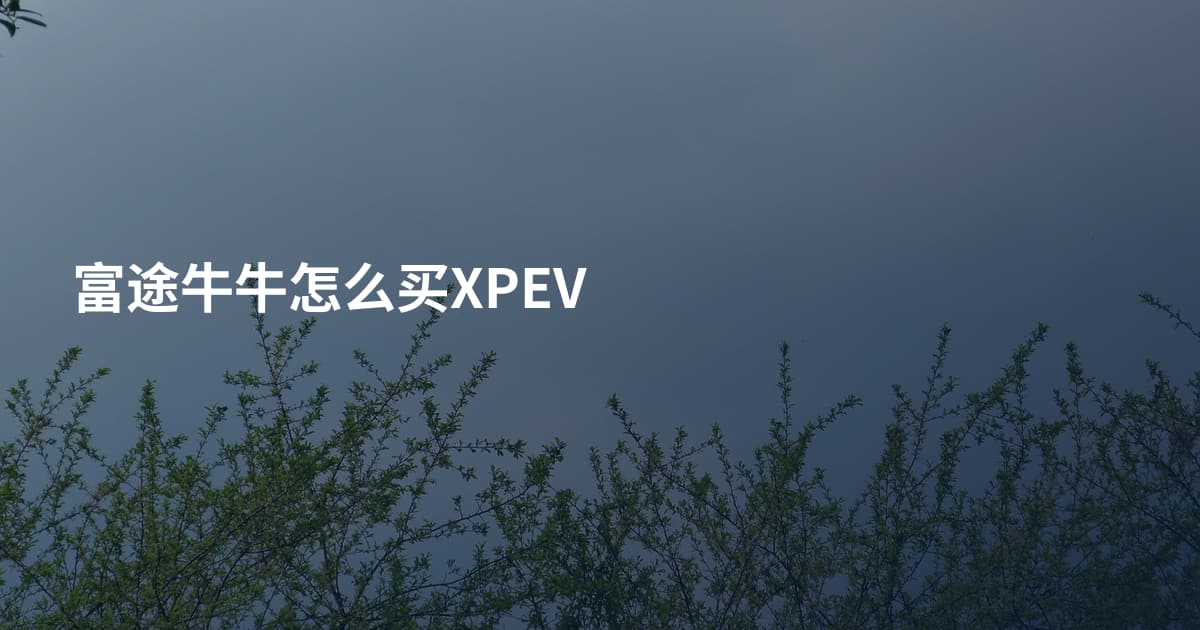 富途牛牛怎么买XPEV